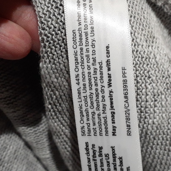 Eileen Fisher Women's Organic Cotton Linen Slub Cardigan Gray Boxy Long Size XS - Picture 6 of 6